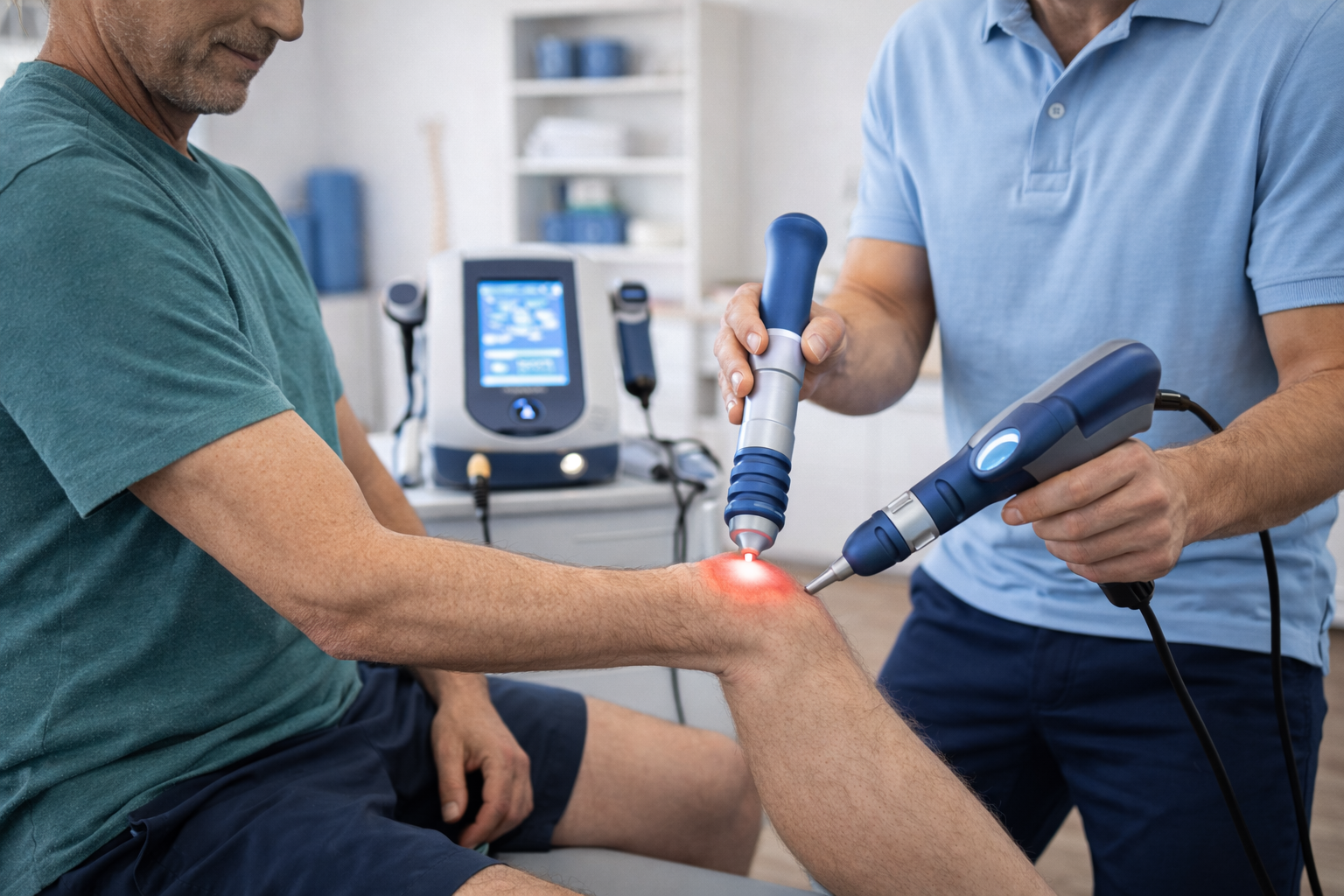 Terapia con onde d’urto focali e radiali per trattamento di tendinopatia in ambulatorio fisioterapico
